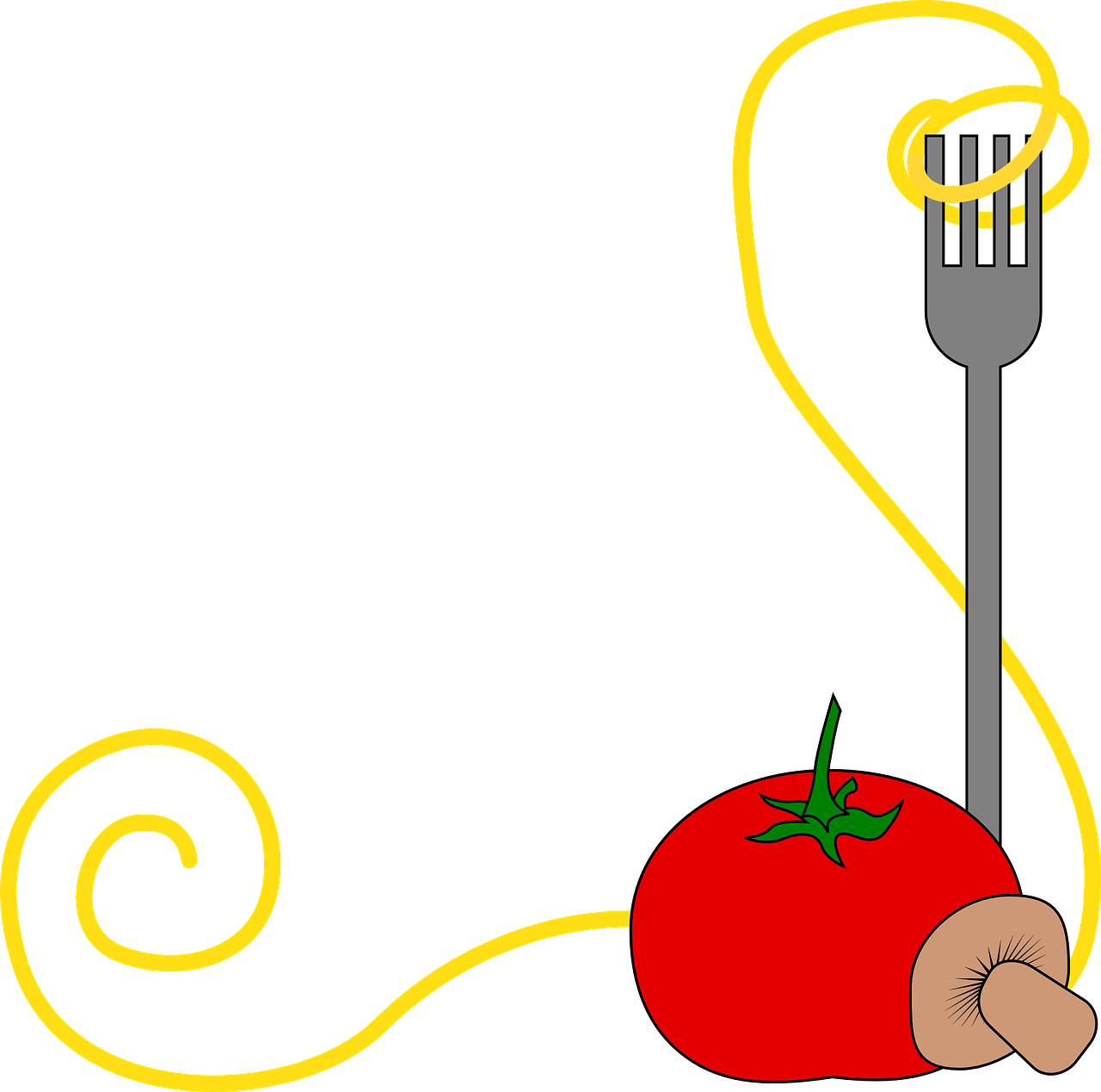 Pasta Twirlon Forkwith Tomatoand Mushroom PNG Image