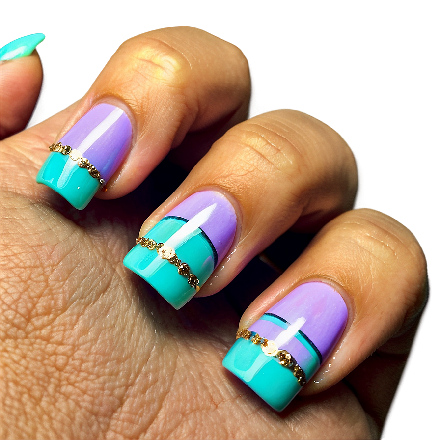 Pastel Acrylic Nails Collection Png Dgw27 PNG Image