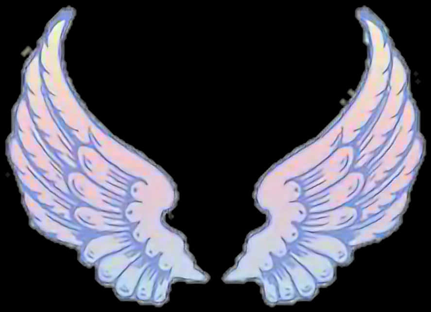 Pastel Angel Wings Illustration PNG Image