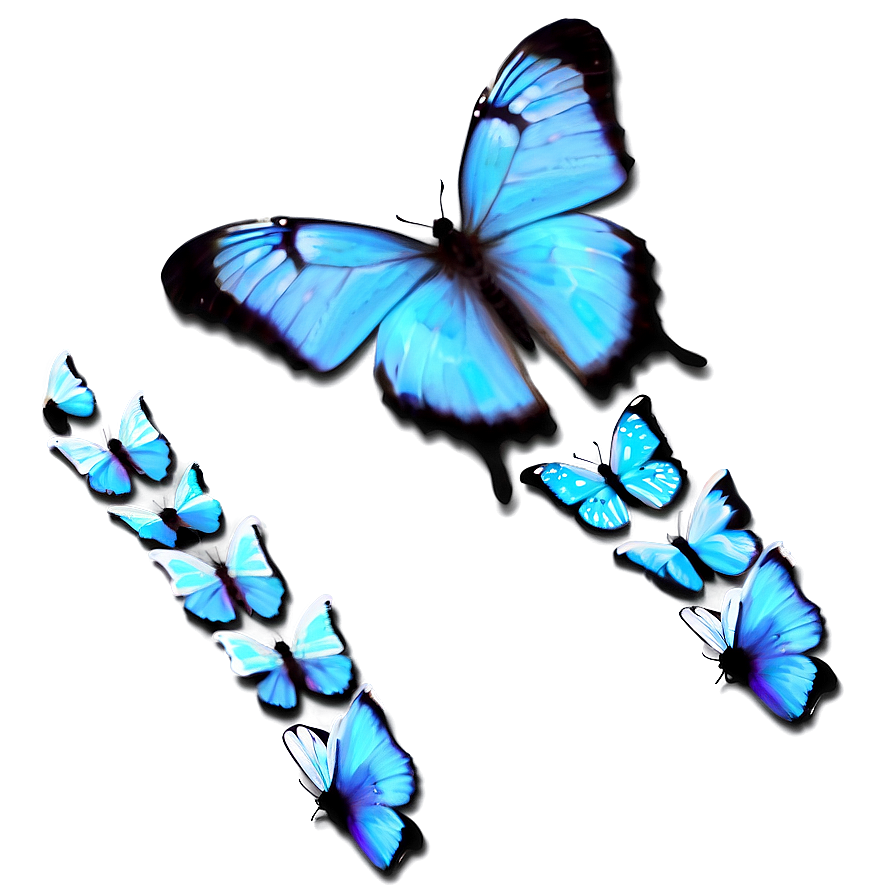 Pastel Blue Butterflies Png 5 PNG Image