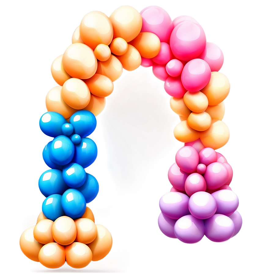 Pastel Colors Balloon Arch Png Wad PNG Image