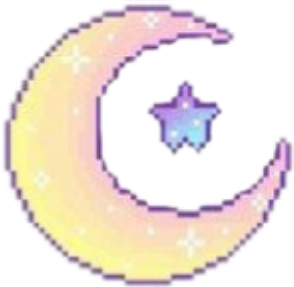 Pastel Crescent Moonwith Star PNG Image