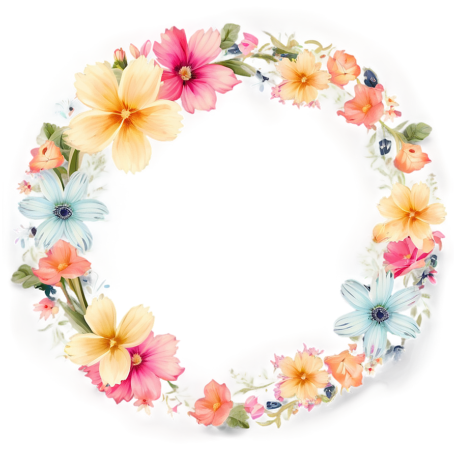 Pastel Flower Frame Png Pod PNG Image