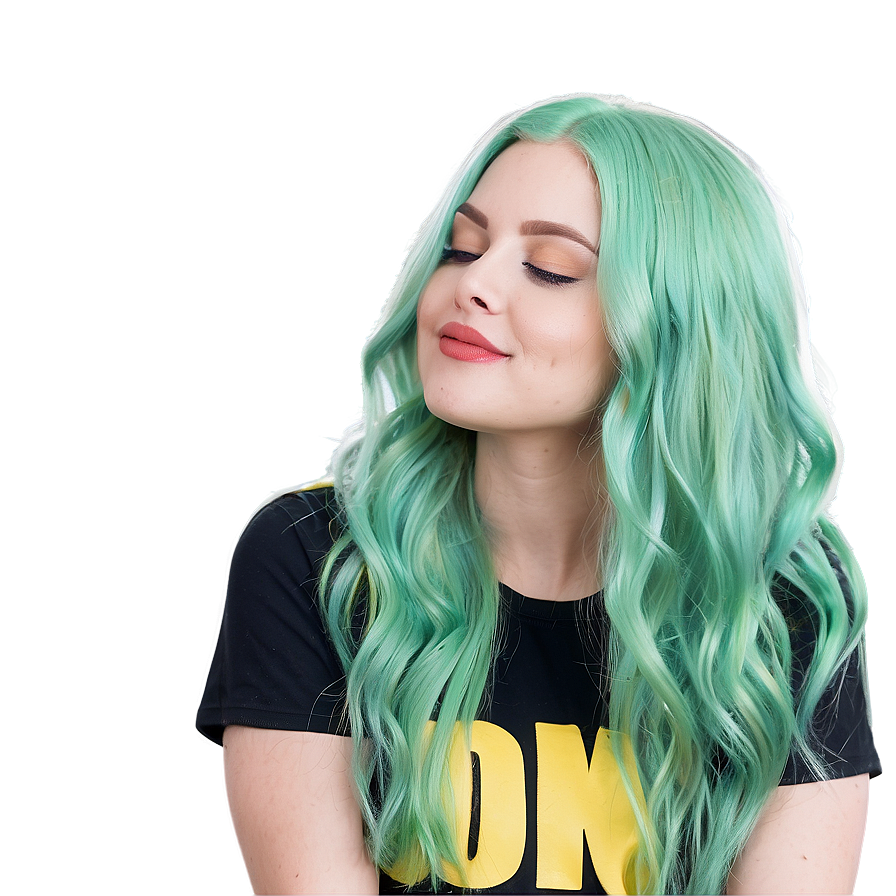 Pastel Green Hair Dream Png Gob PNG Image