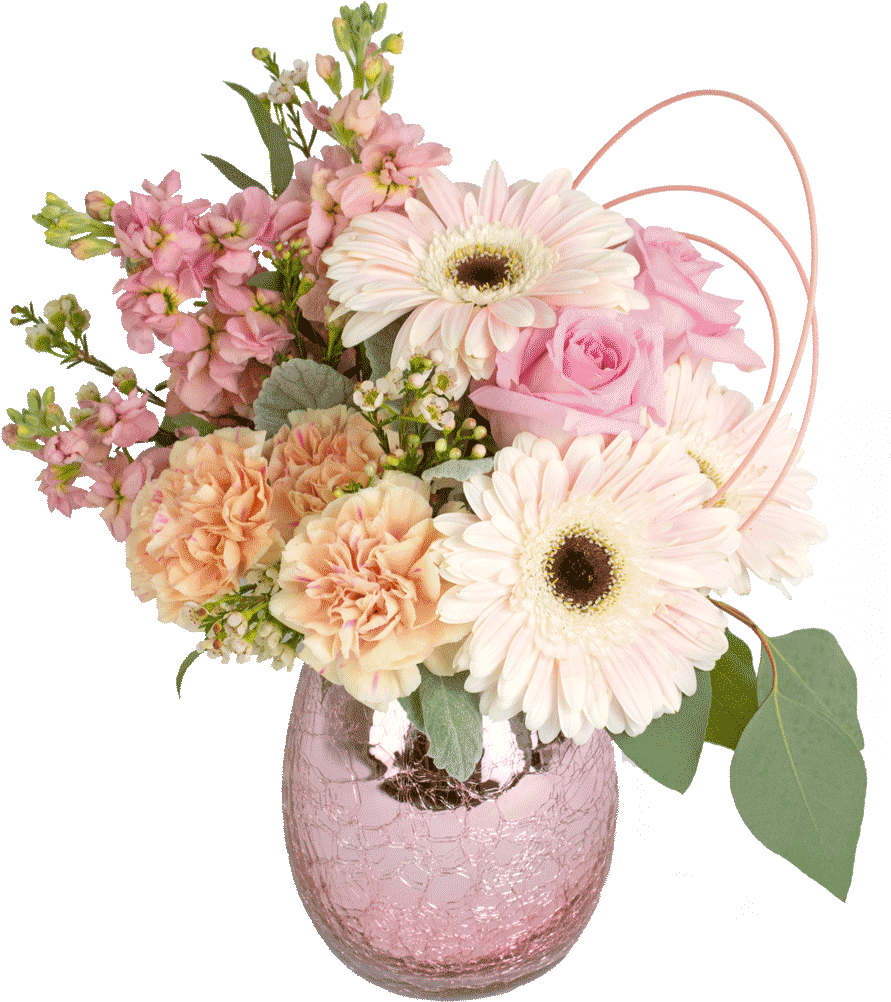 Pastel Pink Birthday Flower Bouquet PNG Image