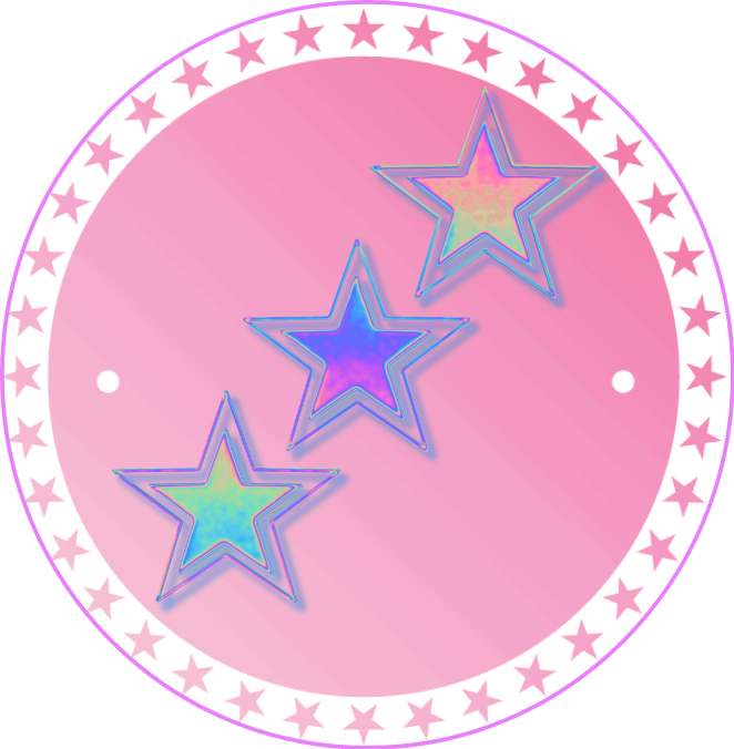 Pastel Pink Star Circle Graphic PNG Image