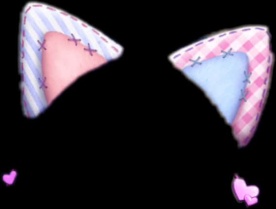 Pastel Plaid Cat Ears PNG Image