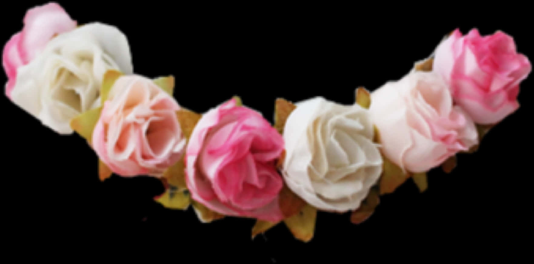 Pastel Rose Headband Floral Arrangement PNG Image