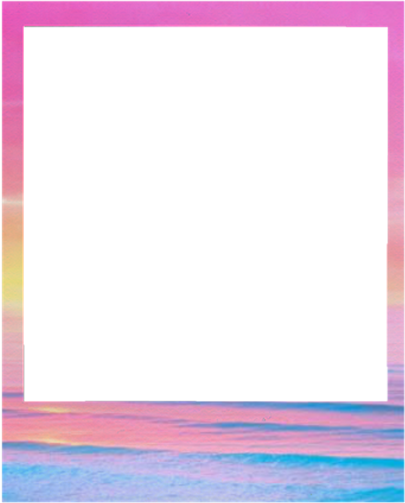 Pastel Sunset Polaroid Frame PNG Image