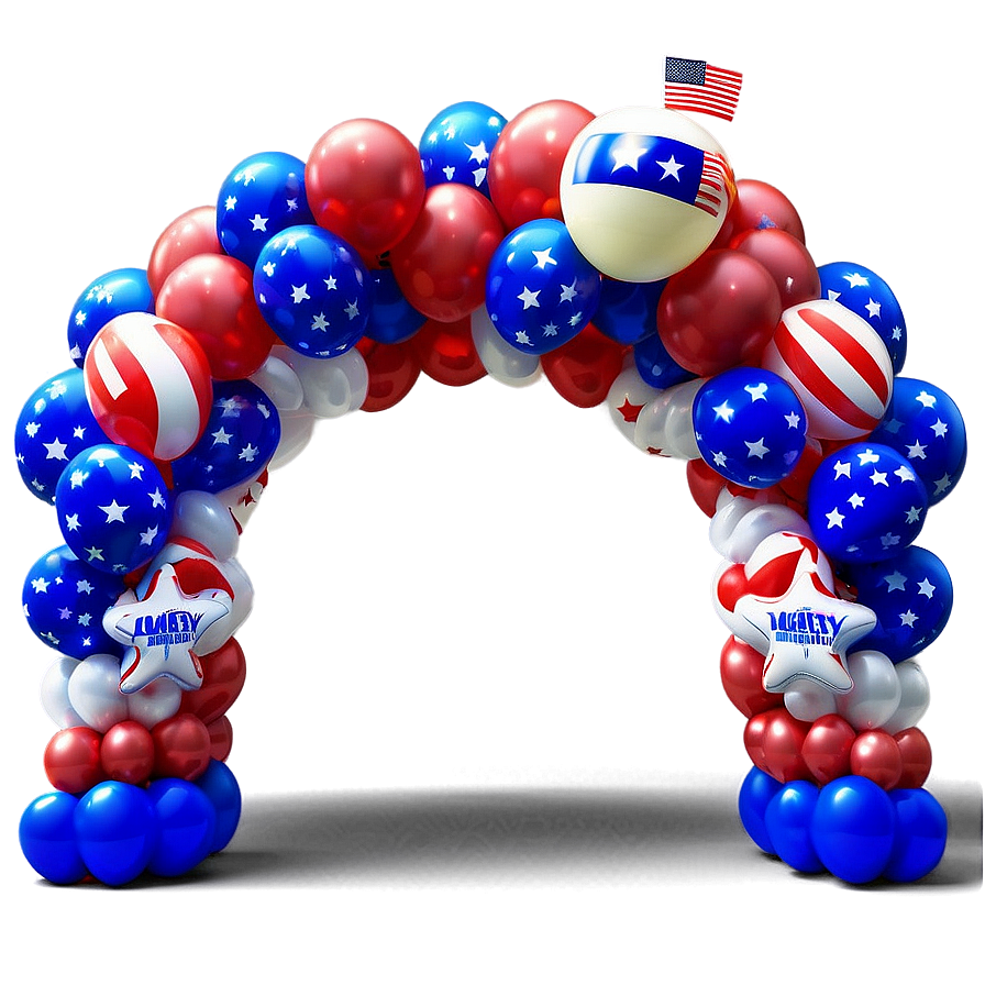 Patriotic Balloon Arch For Independence Day Png Ifg29 PNG Image