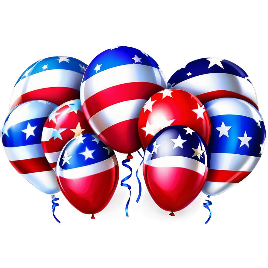 Patriotic Balloons 4th Of July Png 81 PNG Image