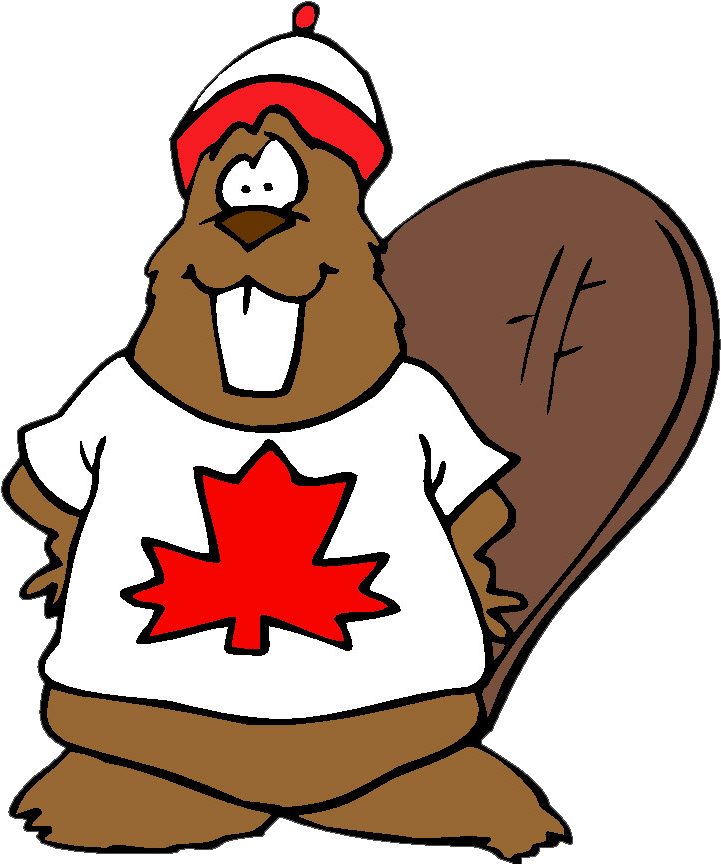 Patriotic Canadian Beaver Cartoon PNG Image