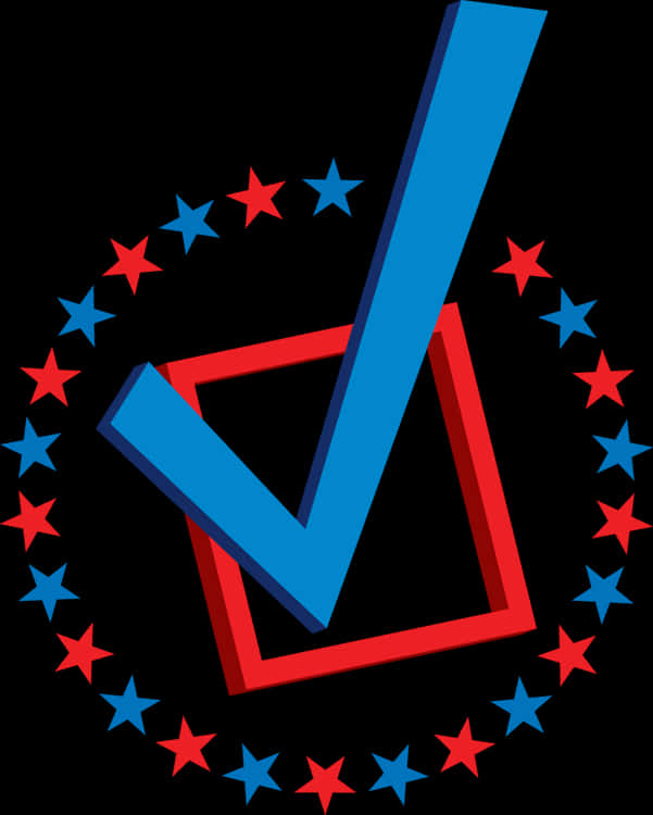 Patriotic Check Mark Stars PNG Image