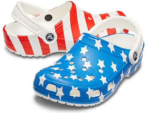 Patriotic Crocs Footwear PNG Image