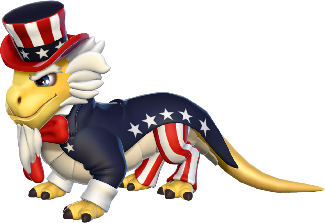 Patriotic Dinosaur Cartoon Character PNG Image