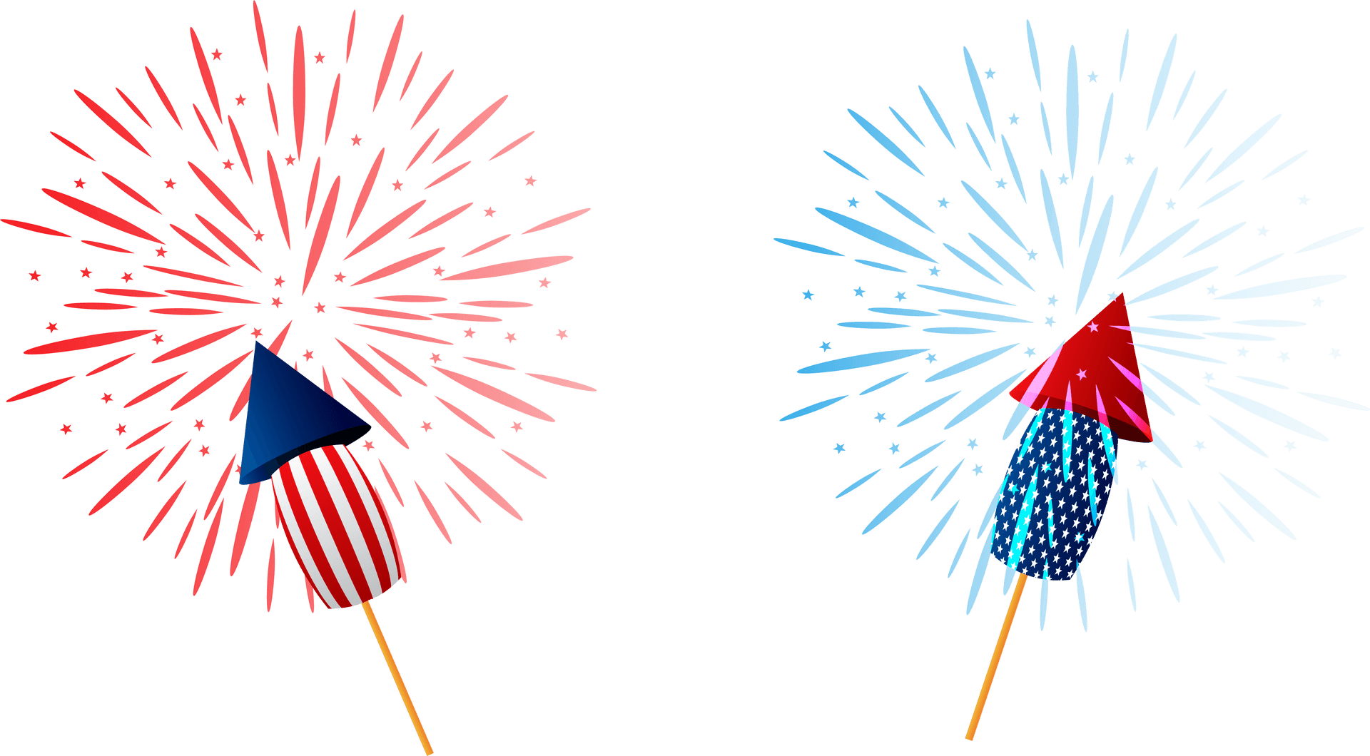 Patriotic Fireworks Celebration PNG Image