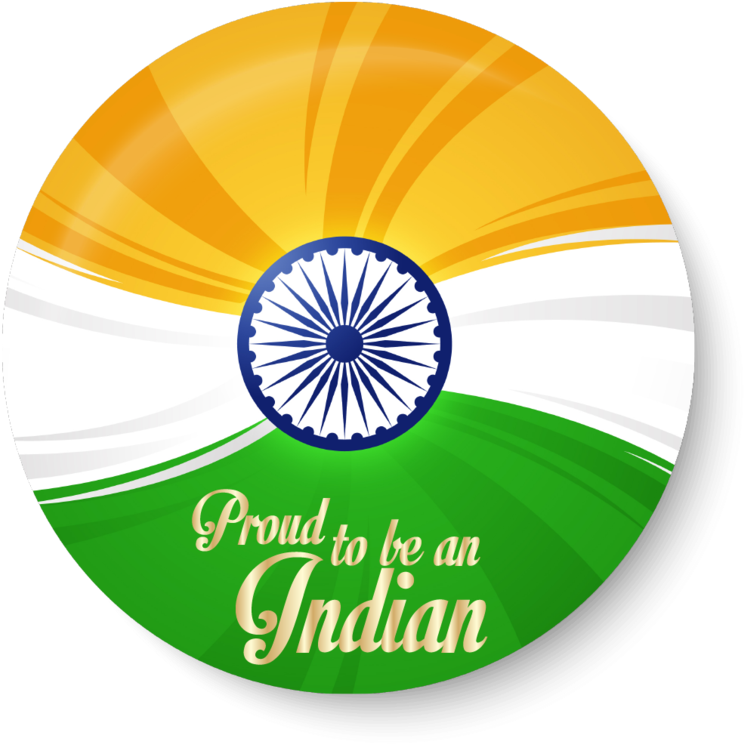 Patriotic Indian Flag Badge PNG Image