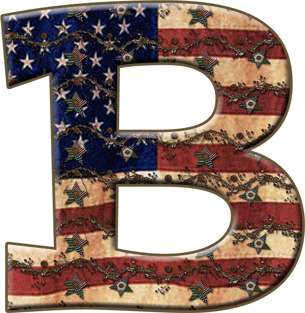 Patriotic Letter B Design PNG Image