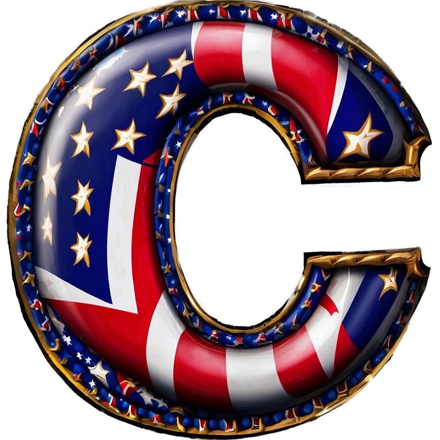 Patriotic Letter C Png 36 PNG Image