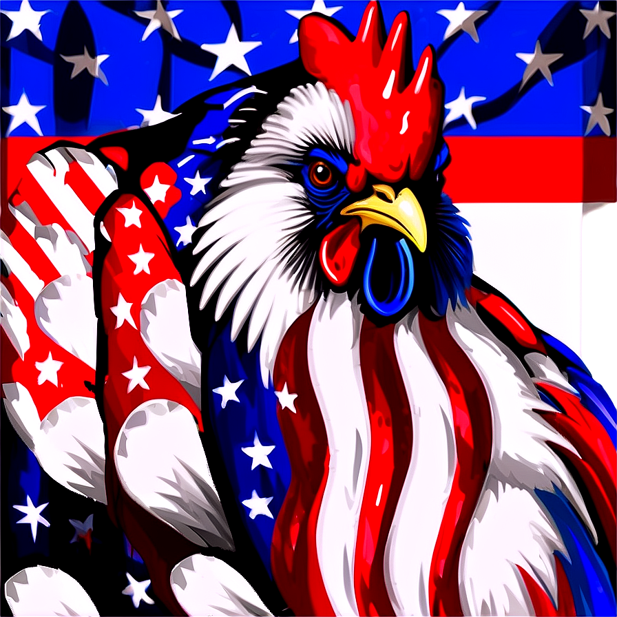 Patriotic Rooster Art Png 80 PNG Image