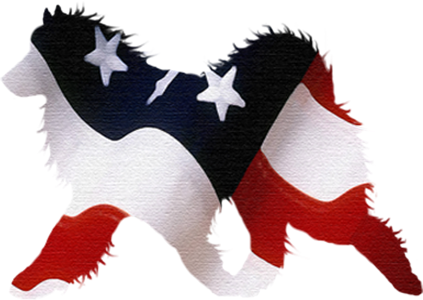 Patriotic Samoyed Silhouette PNG Image