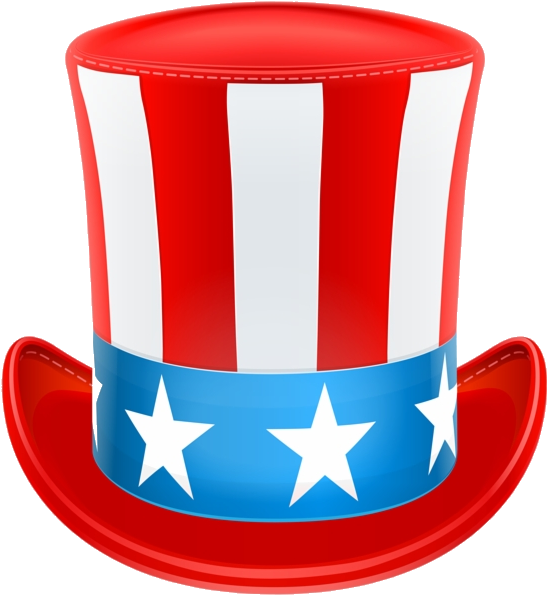 Patriotic Top Hat Graphic PNG Image