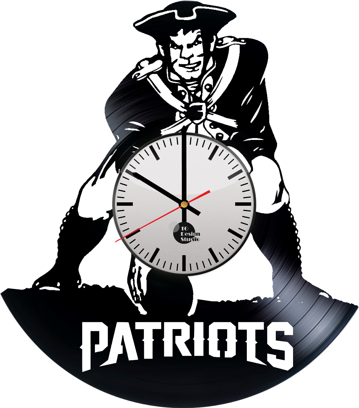 Patriotic Vinyl Record Clock PNG Image