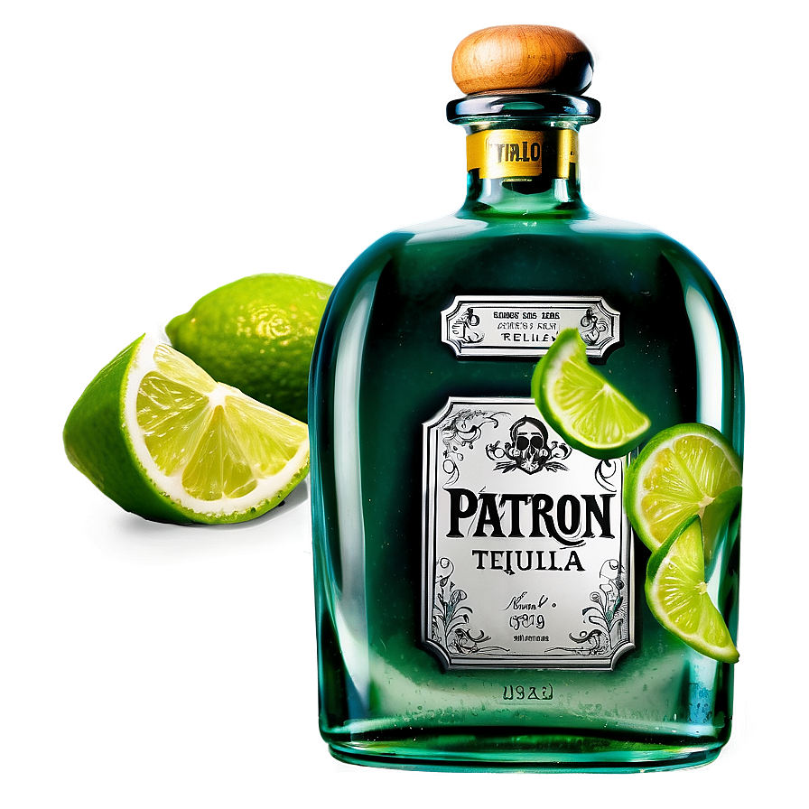 Patron Tequila With Lime Bottle Png 30 PNG Image