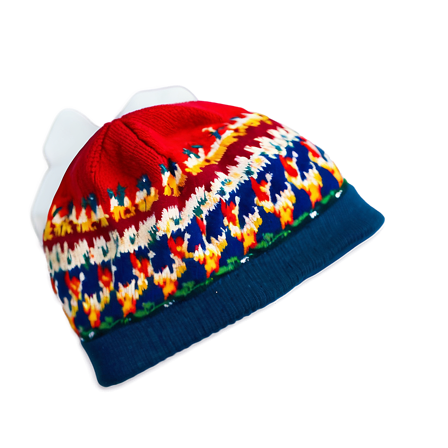 Patterned Beanie Png Qrn PNG Image