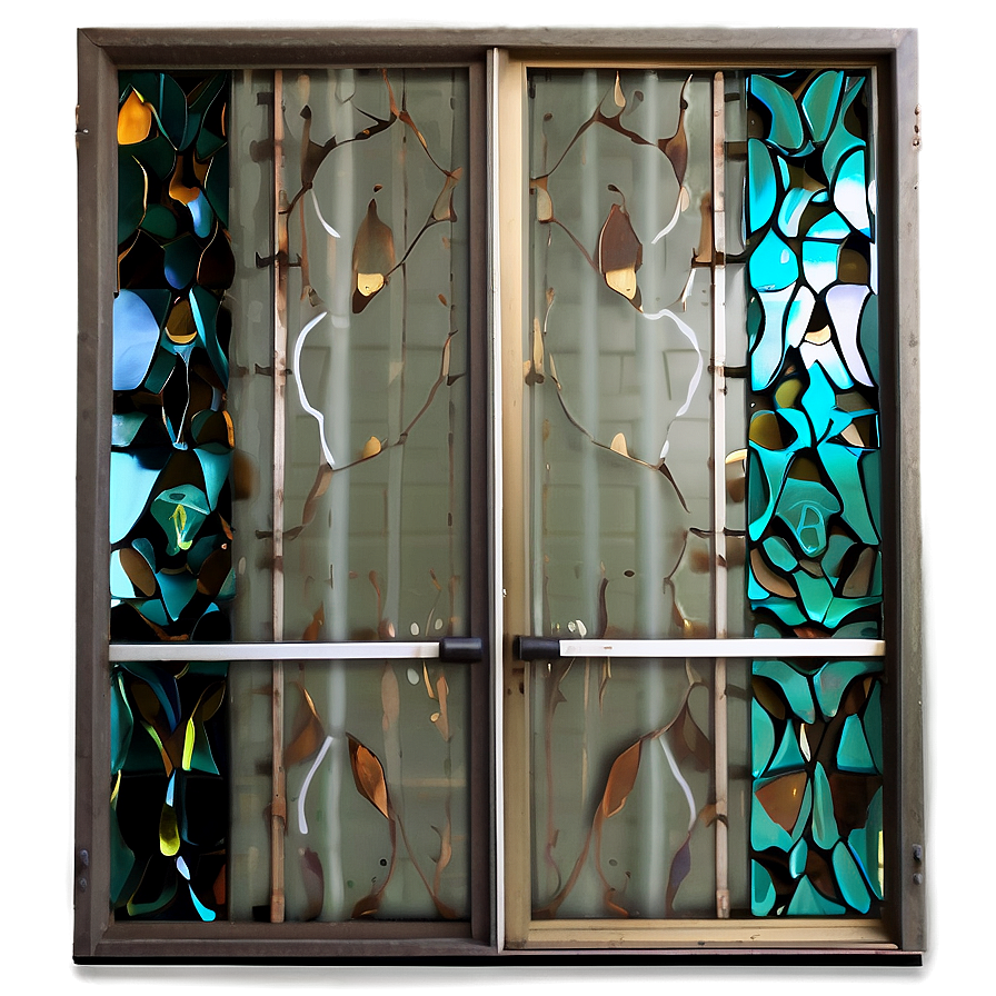 Patterned Glass Door Png Yua PNG Image