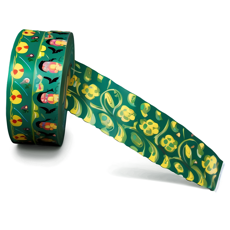 Patterned Green Tape Png Fgg PNG Image