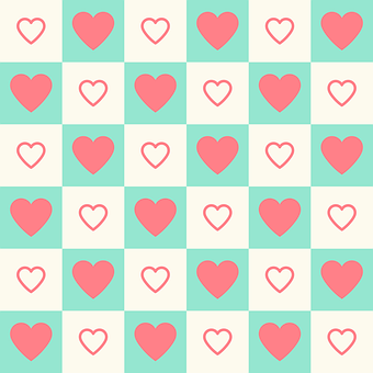 Patterned Hearts Background PNG Image