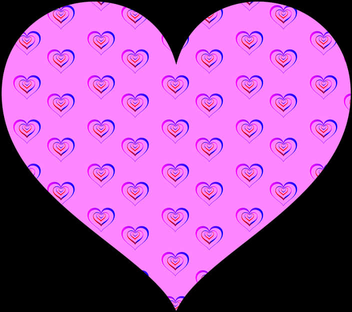 Patterned Pink Heart Background PNG Image