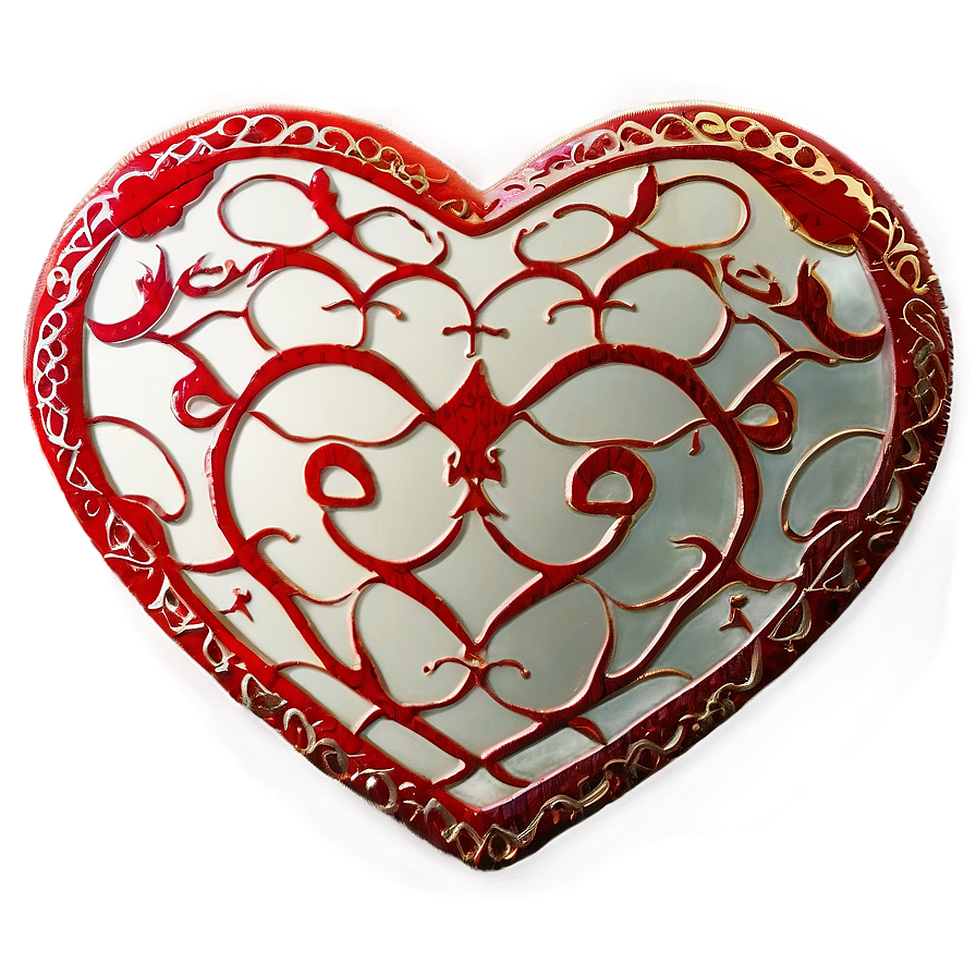 Patterned Red Heart Png Rgo2 PNG Image