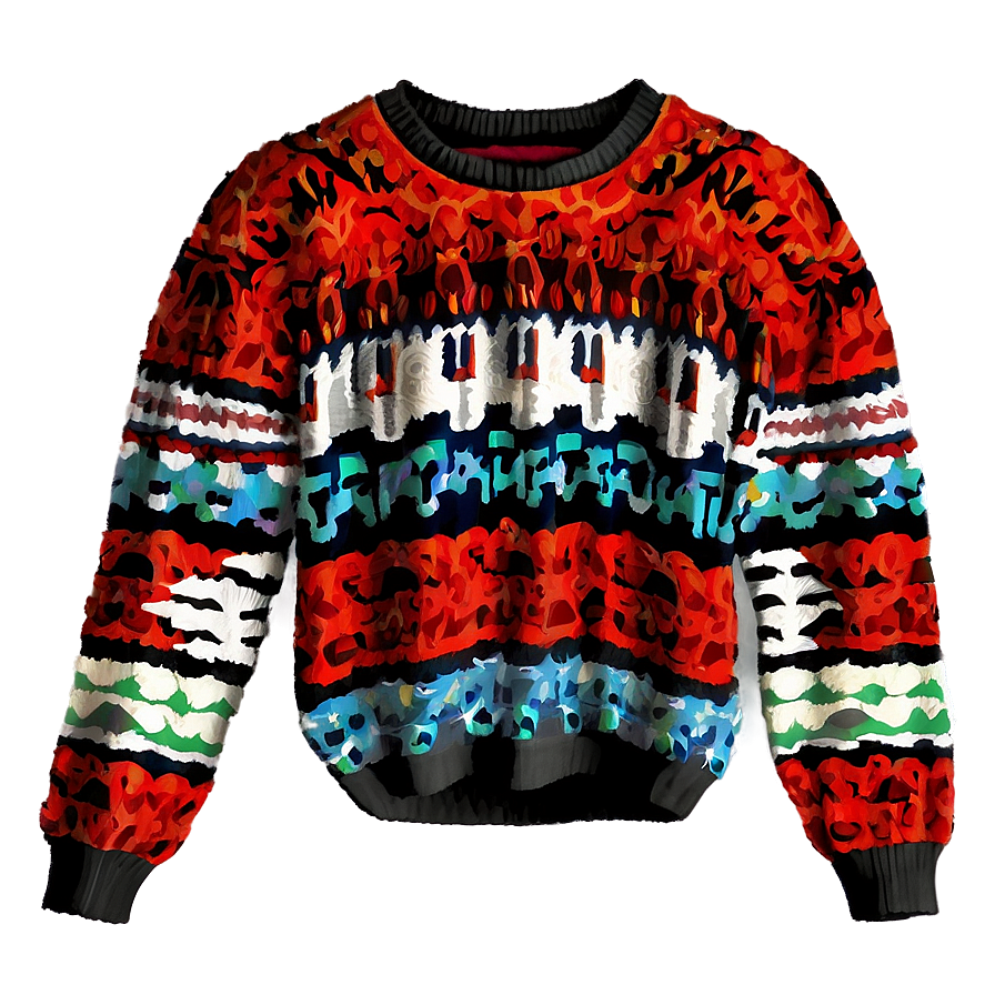 Patterned Red Sweater Png 72 PNG Image