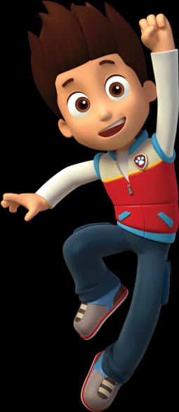 Paw Patrol Animated Character Jumping PNG Image