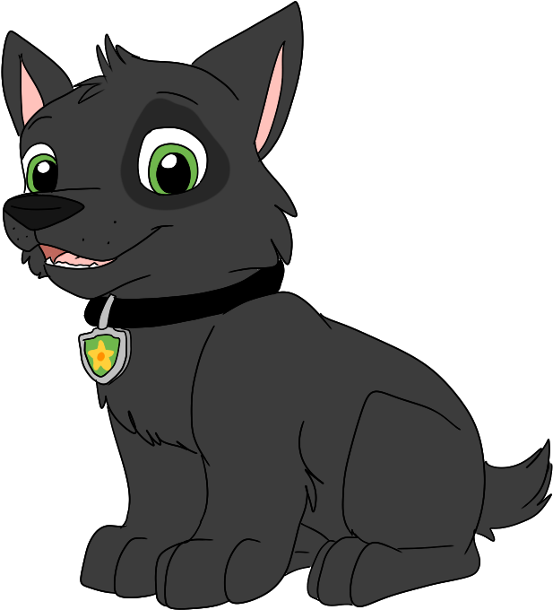 Paw Patrol Black Pup Smiling PNG Image