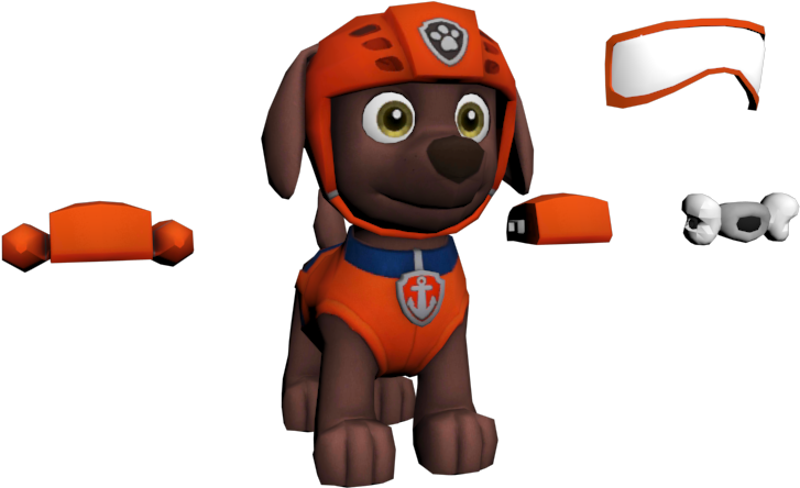 Paw Patrol Character Zuma3 D Model PNG Image