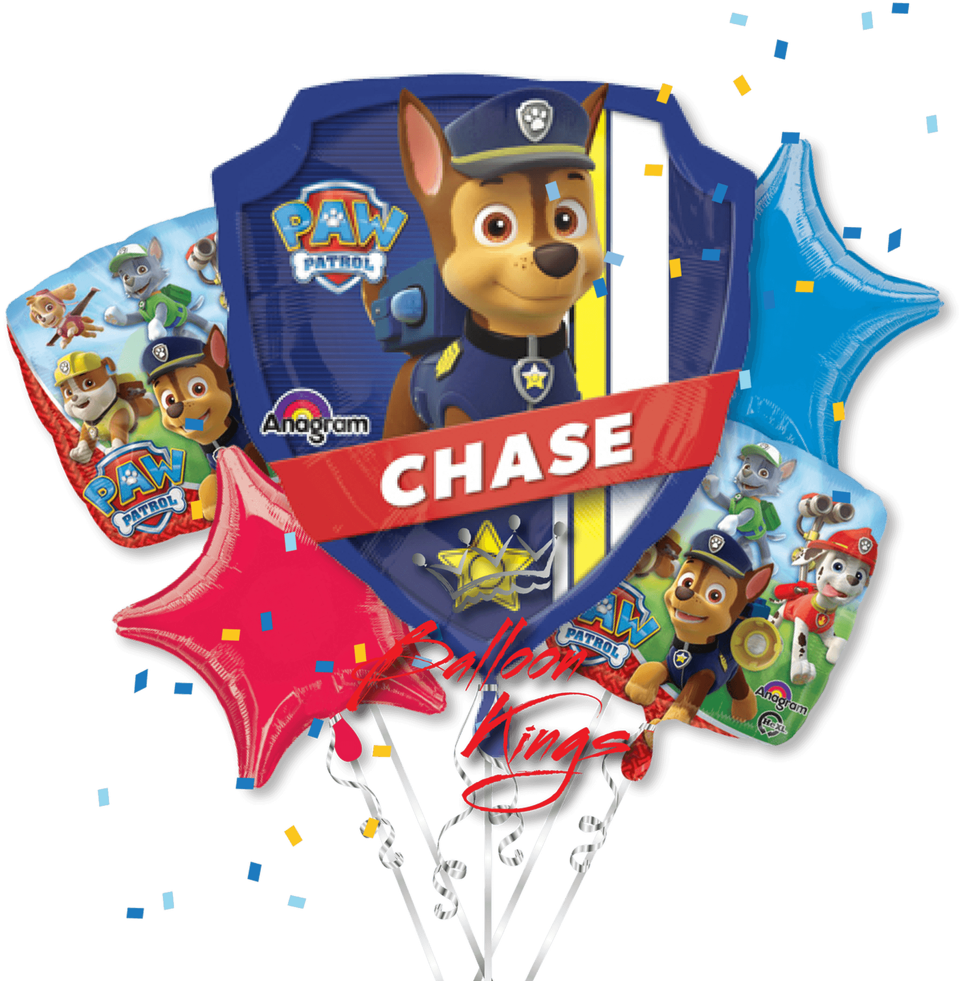 Paw Patrol Chase Balloon Bouquet PNG Image