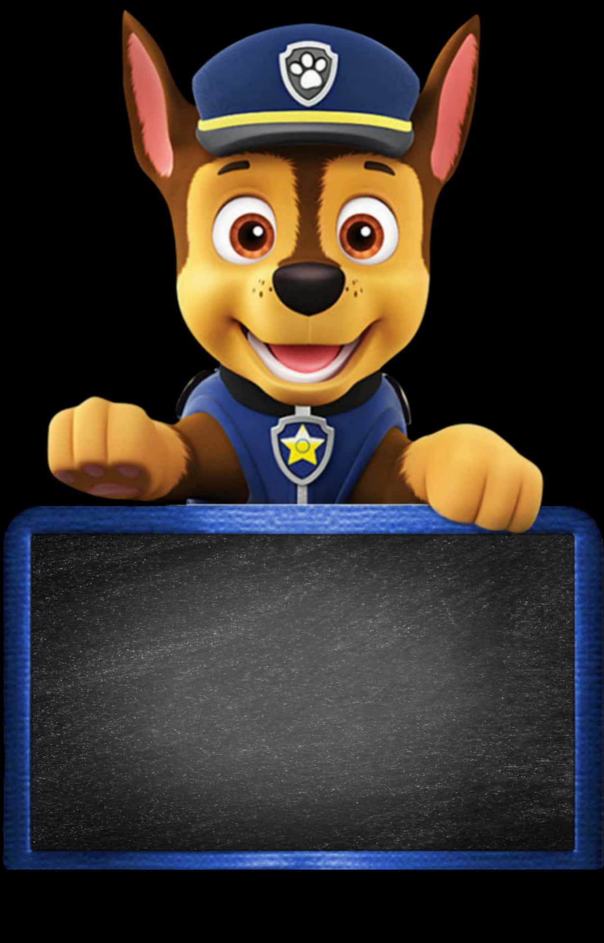 Paw Patrol Chase With Blank Sign PNG Image