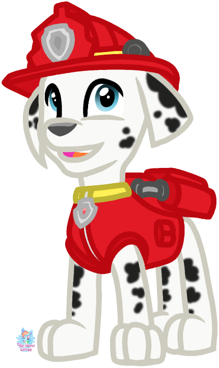 Paw Patrol Marshall Firefighter Pup PNG Image