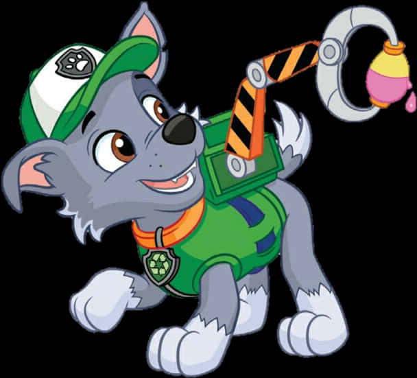 Paw Patrol Rocky Recycling Pup PNG Image