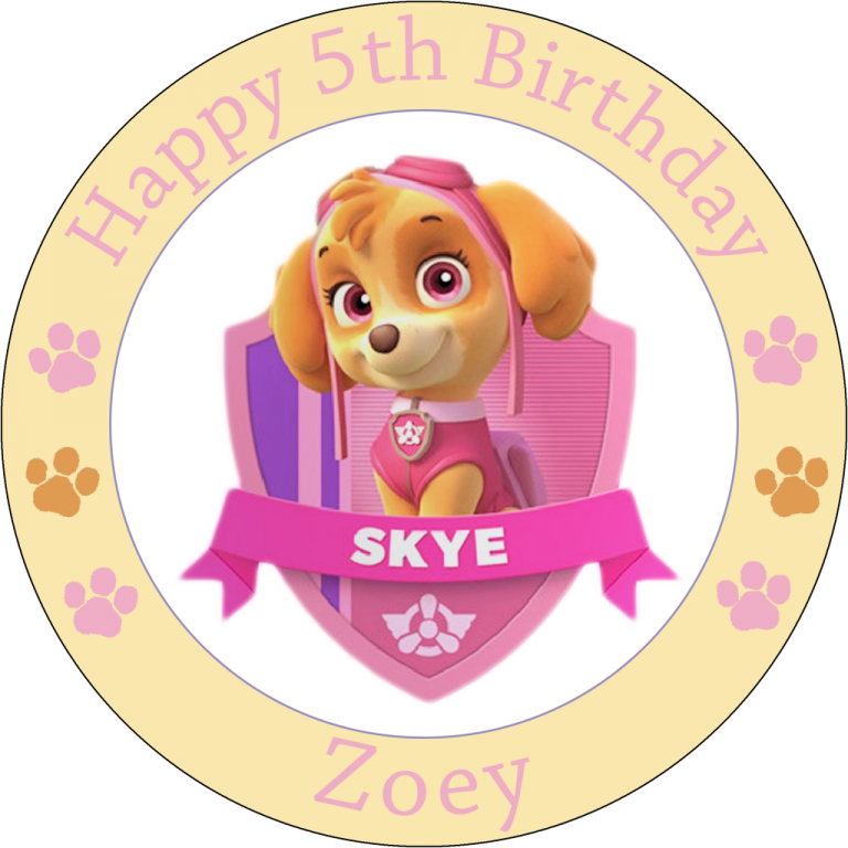 Paw Patrol Skye5th Birthday Celebration PNG Image