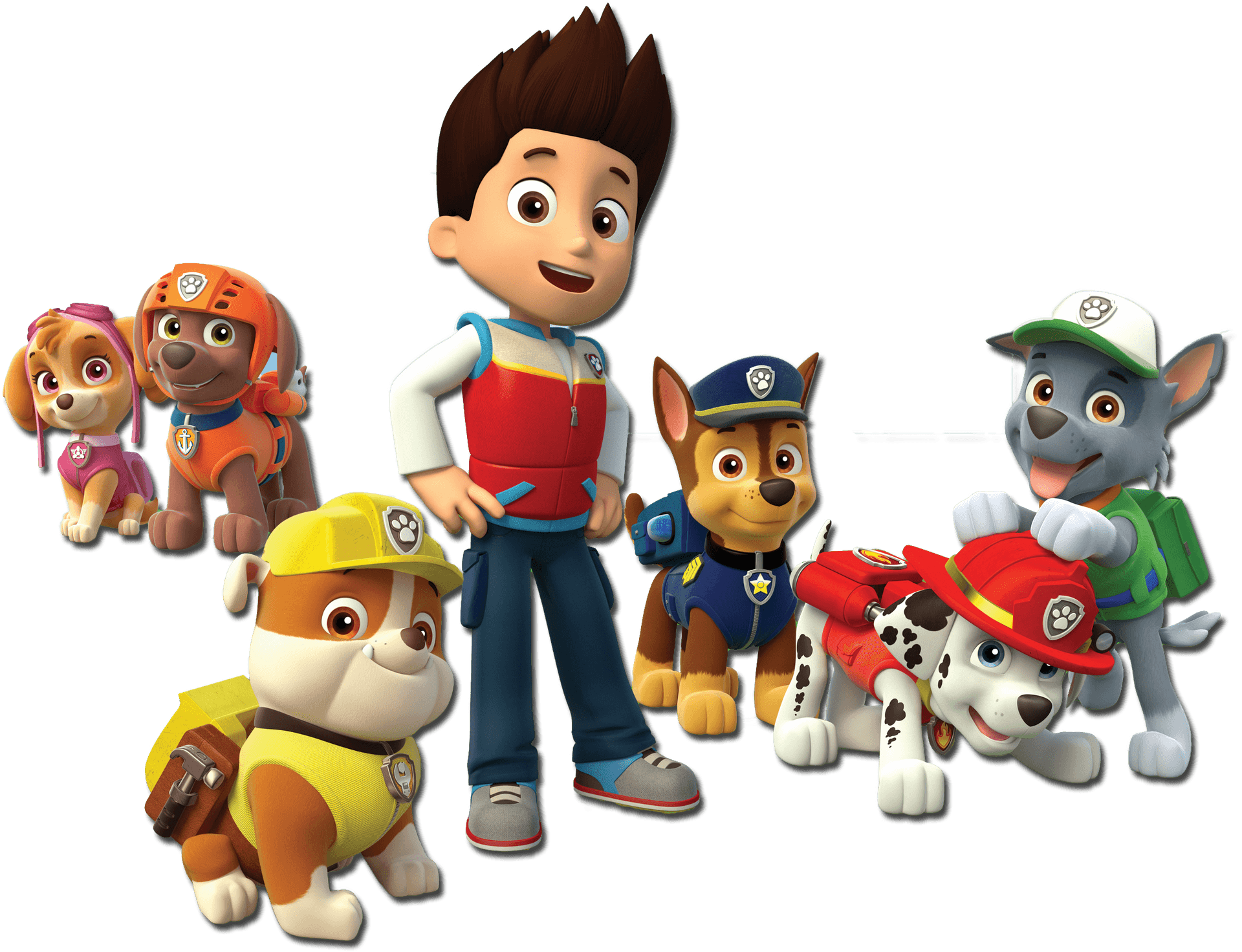 Paw Patrol Teamand Ryder PNG Image