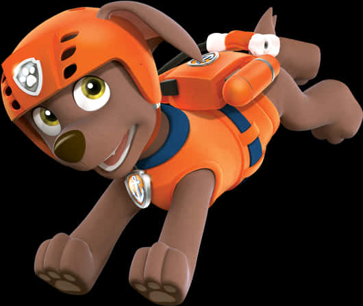 Paw Patrol Zuma Action Pose PNG Image