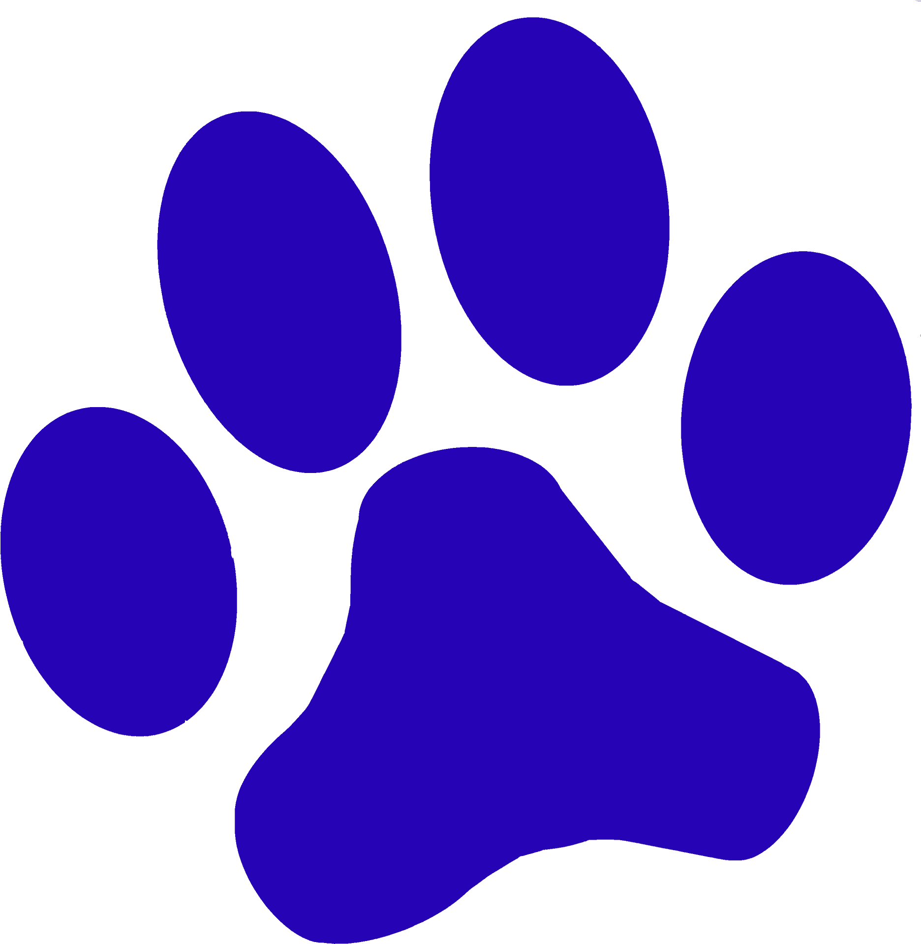 Paw Print Clipart Blue PNG Image