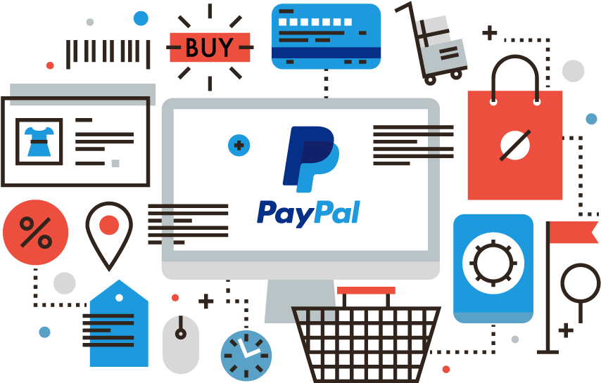 Pay Pal Online Shoppingand Payment Illustration PNG Image