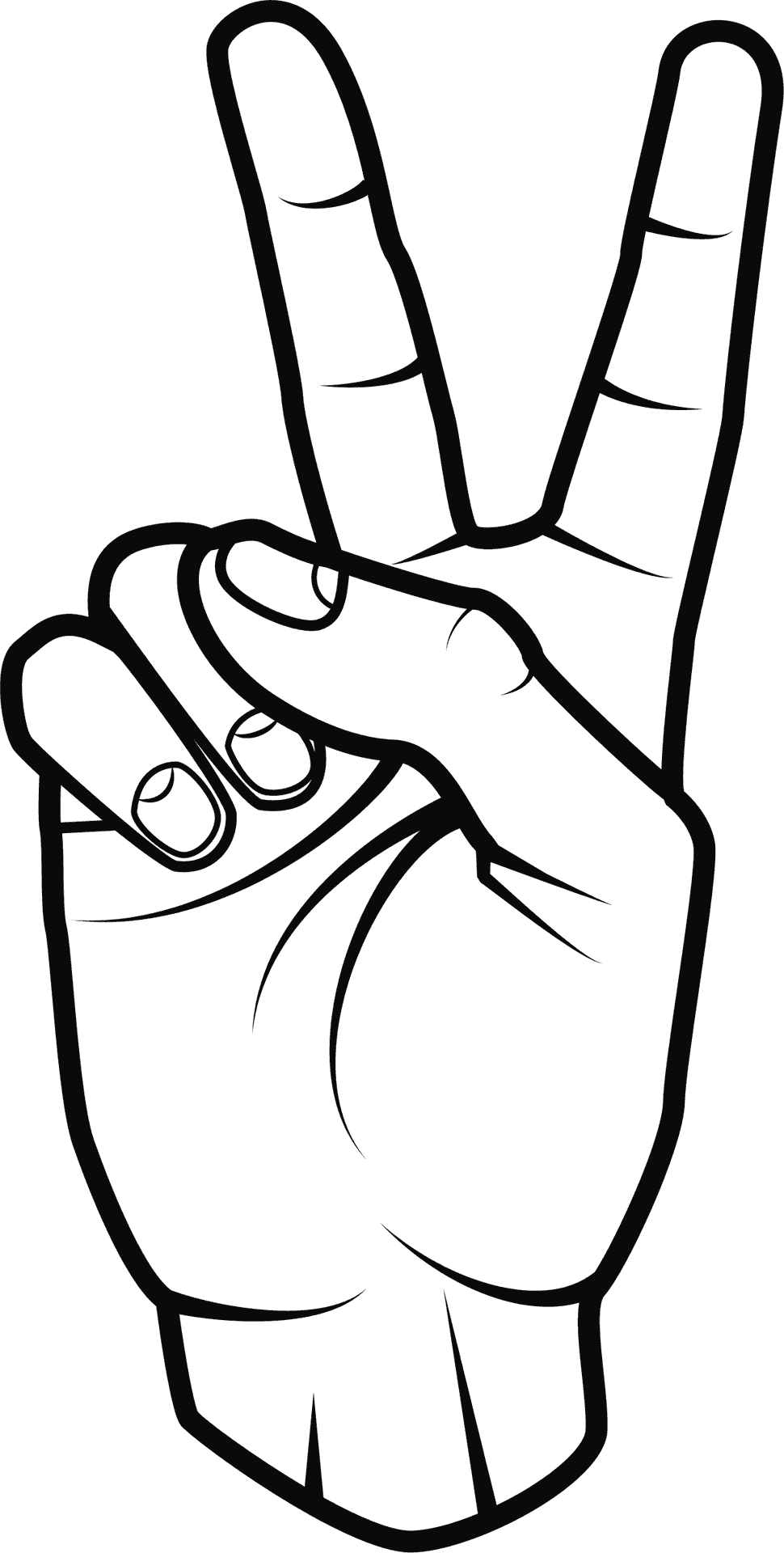 Peace Sign Hand Clipart PNG Image