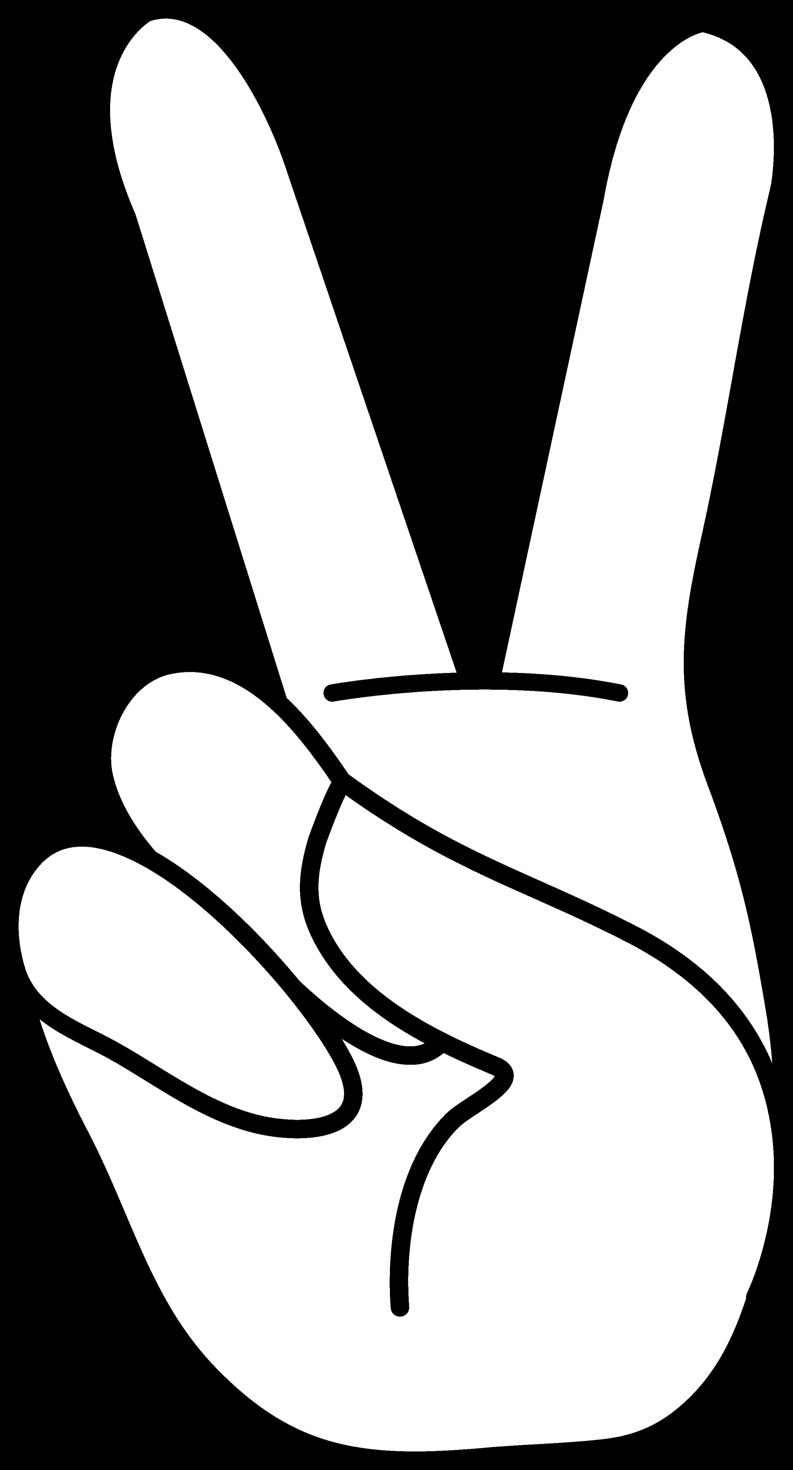 Peace Sign Hand Gesture Graphic PNG Image