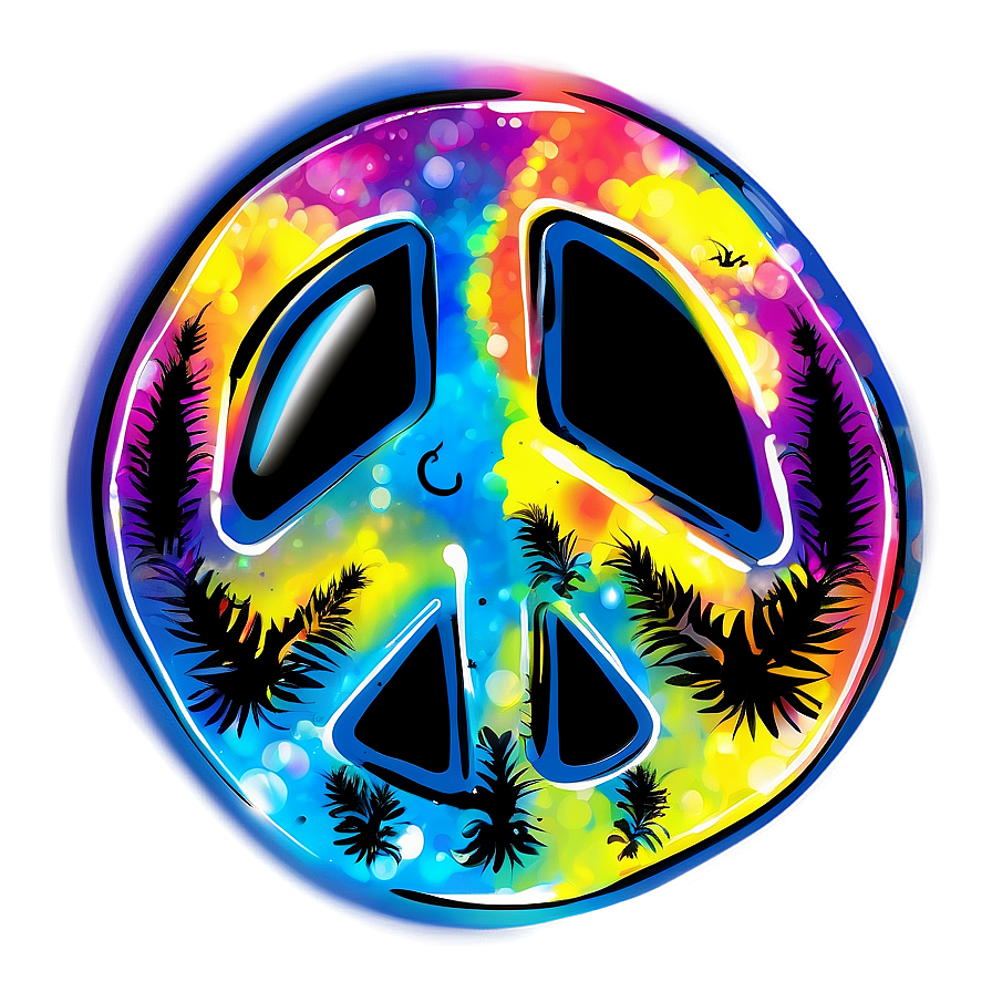 Peace Sign Hippie Graphic Png Yib PNG Image